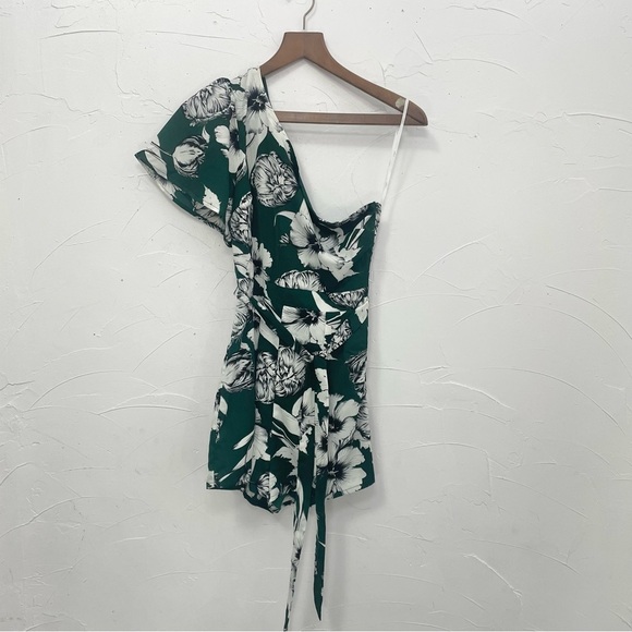 Lulus Flawless Moments Green Floral Print One-Shoulder Romper - Picture 9 of 15